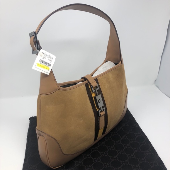 NWT VTG Gucci Jackie Bag - Tan Suede & Leather - Picture 3 of 12